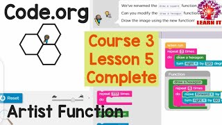 Codeorg Course 3 lesson 5 artist Functioncodeorg tutorialsfunctionlearn it 9M [upl. by Holbrook375]