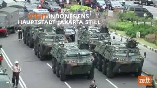 Bombenanschläge erschüttern Indonesiens Hauptstadt Jakarta [upl. by Ecirtnahs]