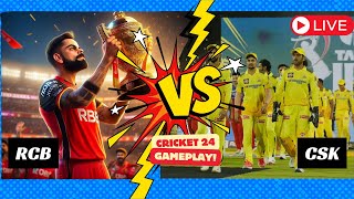 LIVE RCB VS CSK T10 MATCH cricket 24 IPL AUCTION IN C24 live cricket viral [upl. by Yelak685]