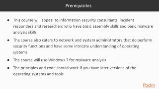 Advanced Malware Analysis The Course Overviewpacktpubcom [upl. by Eirroc]