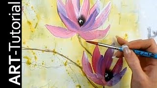 Abstrakte Magnolie mit einfachen Pinselstrichen  Einfach malen  Tutorial von zAcheRfineT [upl. by Dionis270]