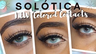 SOLÓTICA  5 NEW CONTACT COLORS JUST LAUNCHED  AQUARELLA DECEMBER 2021 TRYON amp REVIEW ON DARK EYES [upl. by Ettenajna]