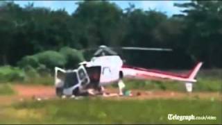 Helicopter falls apart on landing [upl. by Nerad590]