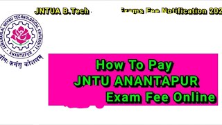 how to pay jntu Anantapur exam fee online 2020 [upl. by Arutnev]