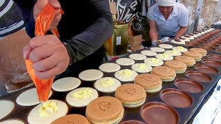 Imagawayaki Cake Japan Street Food in Kyoto Fushimi Inari Market [upl. by Ociram]