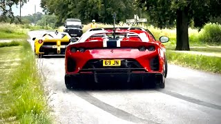 Ferrari 812 Competizione Aperta CRAZY Powerslide at Heveningham Concours [upl. by Ellerehc]