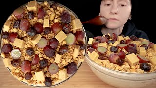 ASMR Fruit amp Granola Yogurt Bowl Mukbang  Eating Sounds [upl. by Elehcir]