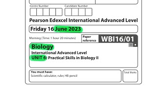 A level  Biology  Unit 6  June 2023  Pearson Edexcel [upl. by Nedra]