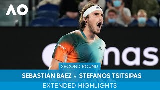 Sebastian Baez v Stefanos Tsitsipas Extended Highlights 2R  Australian Open 2022 [upl. by Aihtiekal]