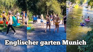 Englischer garten München Munich Eisbach swimming 1792419 [upl. by Norwood]