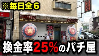 【謎のスロ専】全台６だけど換金率２５％のパチンコ屋に潜入【狂いスロサンドに入金】ポンコツスロット６３７話 [upl. by Yehudi481]