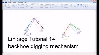 Linkage Tutorial 14 backhoe digging mechanism mô phỏng cơ chế máy  vui ven toan [upl. by Kcirdor]