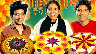 onam പൂക്കളം🌼challenge  ആര് ജയിക്കും തോറ്റാൽ എട്ടിന്റെ പണി🤣 [upl. by Toile135]