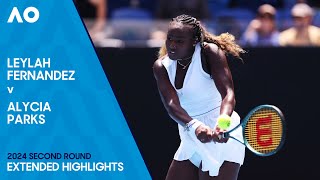 Leylah Fernandez v Alycia Parks Extended Highlights  Australian Open 2024 Second Round [upl. by Buchbinder]