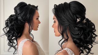 Curly low bun wedding hairstyle [upl. by Enuj]