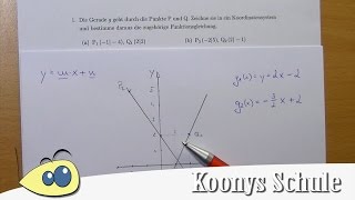 Gerade durch 2 Punkte einzeichnen und Funktionsgleichung bestimmen  Geraden Mathe 15 Blatt 3810 [upl. by Anitnuahs]