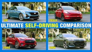 Almost SelfDriving Car Comparison Test Tesla vs BMW vs Ford vs GM  HandsFree Driving Test [upl. by Cilegna]