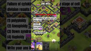 Failure of cytokinesis after telophase stage of cell division results in questions clashofclans [upl. by Aitra486]