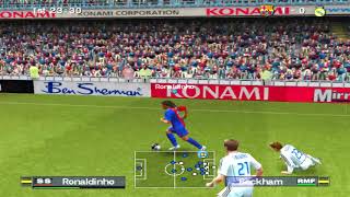 TERRIBLE GOLAZO DE RONALDINHO CON CAMARA DE JUGADOR PES 6 [upl. by Gausman]