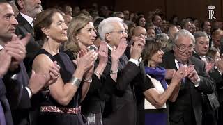 Il Presidente Mattarella al concerto in occasione dei novanta anni del M° Ennio Morricone [upl. by Tini]