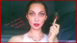 V50 Fall Colors How to Wear Burgundy Lipstick featuring Revlon Blackberry lipstick [upl. by Adnolor312]