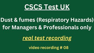 CSCS Test UK 2024  CSCS Card UK  CSCS Test for Managers amp Professionals 8 respiration hazard [upl. by Ahsen480]