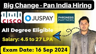 Big Change  CiscoJuspayPhronesis Off Campus Hiring 202520242023  ExamDate 16 Sep  fresher Job [upl. by Ahseiyt]