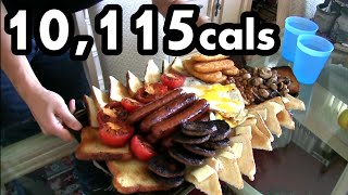 Massive 10000 Calorie English Breakfast Challenge [upl. by Ecirtak]