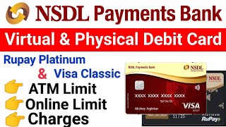 NSDL payment bank debit card limit amp charges  NSDL payment bank atmdebit card charges [upl. by Jodee61]