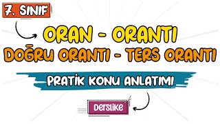 Oran Orantı  Doğru Orantı Ters Orantı  7 Sınıf Matematik  2023 [upl. by Evin]