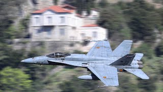 FIGHTER JETS FLYING LOW IN THE GREEK MACH LOOP 4K [upl. by Sokairyk279]