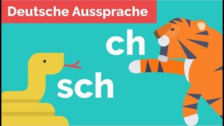 Deutsch lernen  Die richtige Aussprache der Zischlaute quotCHquot und quotSCHquot mit Beispielsätzen üben [upl. by Garling]