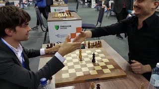 A crazy Rook vs Knight endgame ends with a smile  Jorden Van Foreest vs Timur Gareyev  World Rapid [upl. by Ayiak]