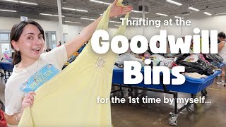 Thrifting Alone at the Goodwill Bins  MASSIVE THRIFT HAUL [upl. by Blondelle]