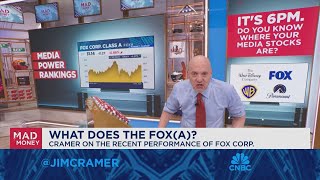 Jim Cramer tunes in to the markets four major media stocks [upl. by Khai894]