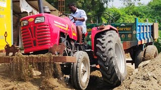 mahindra 585 di sarpanch and JCB 3DX Machine with Tractor Trailer  Village Work  VW [upl. by Nhguaval490]