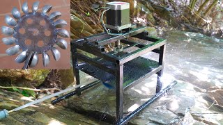 Build a super strong Pelton hydroelectric turbine located in a small stream [upl. by Runck]