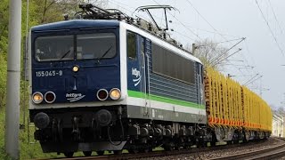 PRESS Baureihe 155 mit Holzzug durch Bad Oldesloe  220417 [upl. by Piero216]