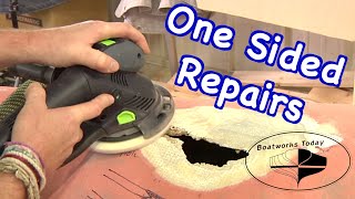 HOW TO REPAIR FIBERGLASS DAMAGE WITH LIMITED ACCESS [upl. by Zack318]