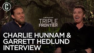 Triple Frontier Charlie Hunnam amp Garrett Hedlund Interview [upl. by Ainafets]