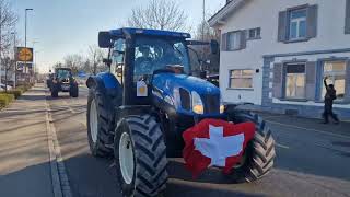 Sternfahrt Bauernprotest Lausen Baselland Schweiz 3 Februar 2024 Teil 2 [upl. by Rehpotsirahc750]