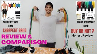 Resistance Band Set Review amp Comparison Hindi  Cheapest Resistance Tube AAR amp Fegsy Honest Review [upl. by Auohs]