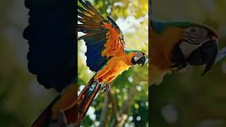 Macaw In Forest macaw macawbird ai aiinsights ytshorts shorts birds [upl. by Davie944]