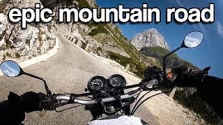 RAW onboard Quick ride up Slovenijas HIGHEST ROAD riding Mangart road Honda CB500 [upl. by Vachill919]