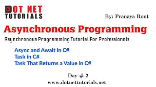 Async and Await in C  Task in C  Task That Returns a Value  Dot Net Tutorials  Pranaya Rout [upl. by Crabb]