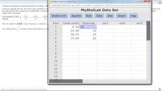 StatCrunch  Chi Square Goodness of Fit Example [upl. by Svoboda]