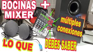 CONEXION DE BOCINAS Y MIXER [upl. by Ainerbas222]