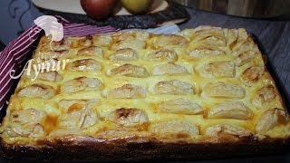 Apfelkuchen mit Pudding  Apfelblechkuchen [upl. by Gratianna494]