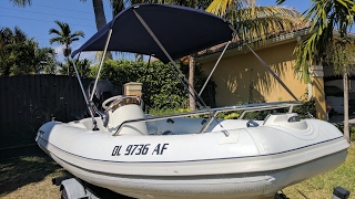 Bimini Top on Inflatable Boat [upl. by Aulea265]