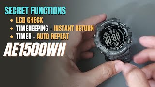 Secret Function  Tips for Casio AE1500WH  LCD Check Quick Return Countdown Auto Repeat AE1500 [upl. by Berlauda496]